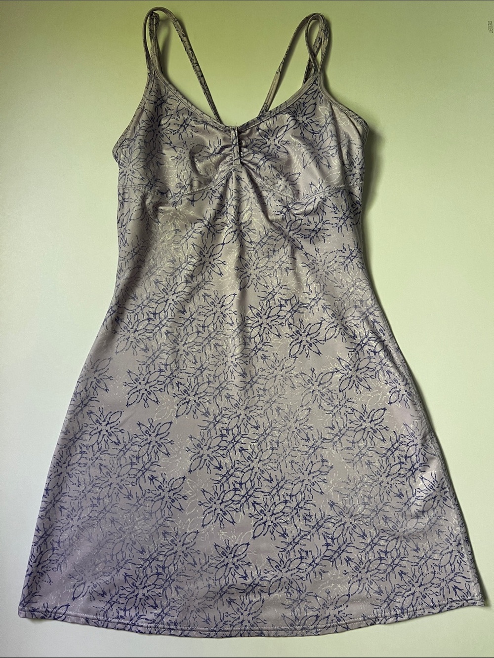 Mountain Hardwear Purple Slip Dress with Blue Floral Print